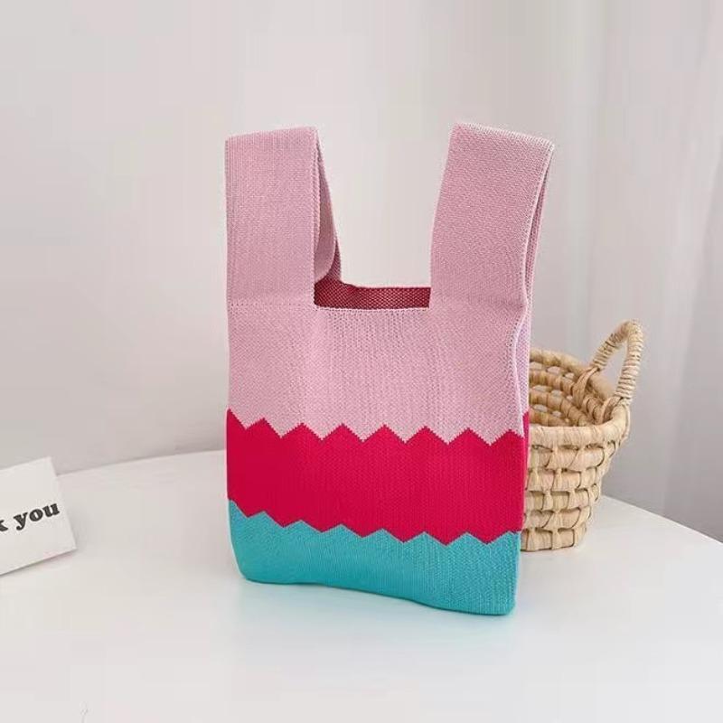 Knitted bag, gift bag, souvenir gift, woven bag, gift bag, fashion wrist bag, handbag, women's bucket bag.