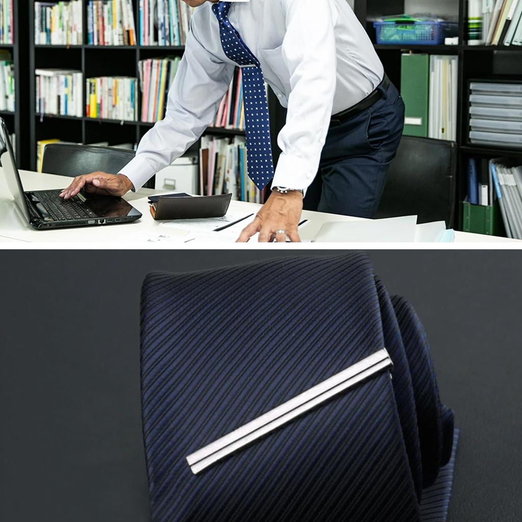 Kesaeki Tie Clip Stylish Business Tie Clip for and Everyday Work A Great Accessory and Gift - Weddings, Coming-of-Age Ceremonies, - (Style01 - Silver)