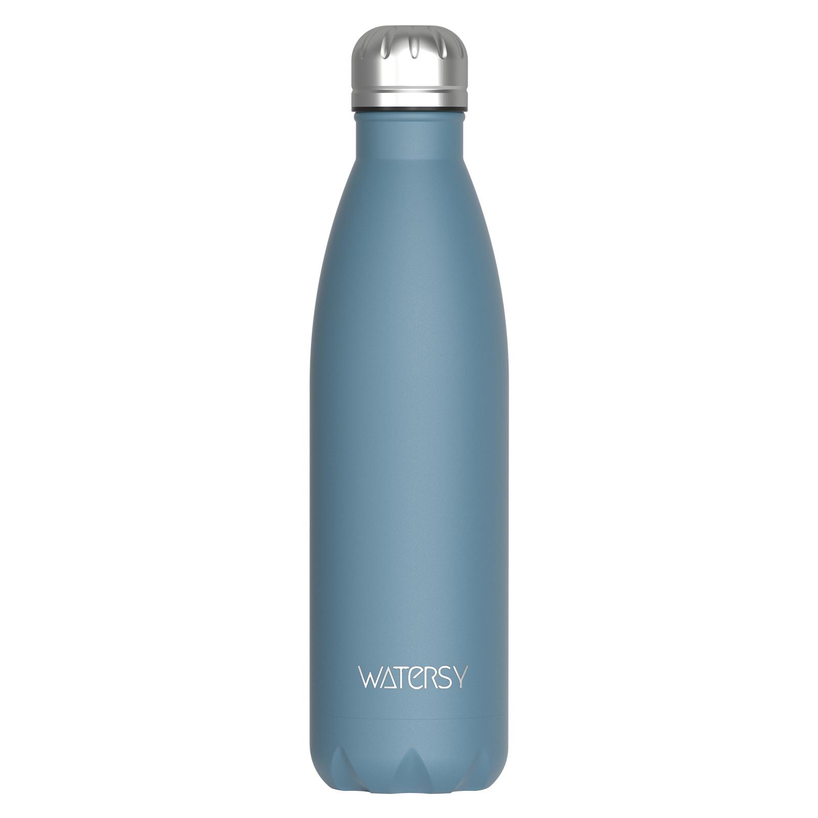 WATERSY 500ml Edelstahl-Wasserflasche Isoliert Vakuumflasche Doppelwandig Thermobecher Kalthalter Sportkessel 500ml