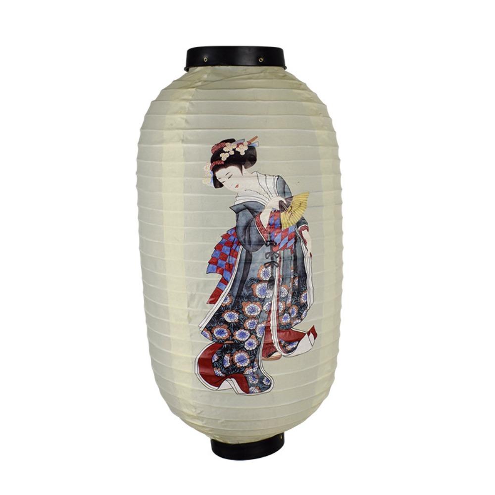 10 Inch Japanese Lantern Lucky Cat Ladies Painting Chandelier Folk Decor Picture Design Pendant Light Waitress Figure