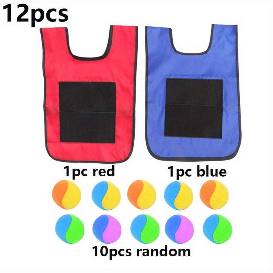 12pcs/set Outdoor Throwing Game Prop 2 Vests 10 Balls for Team Building Backyard Fun Outdoor Sports Family Games Group JXB
