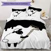 Line Art Sheep Pattern Bedding uilt Set uilt Cover Pillowcase Home Decoration Birthday Gift (1 * duvet cover + 2 * pillowcase without core)