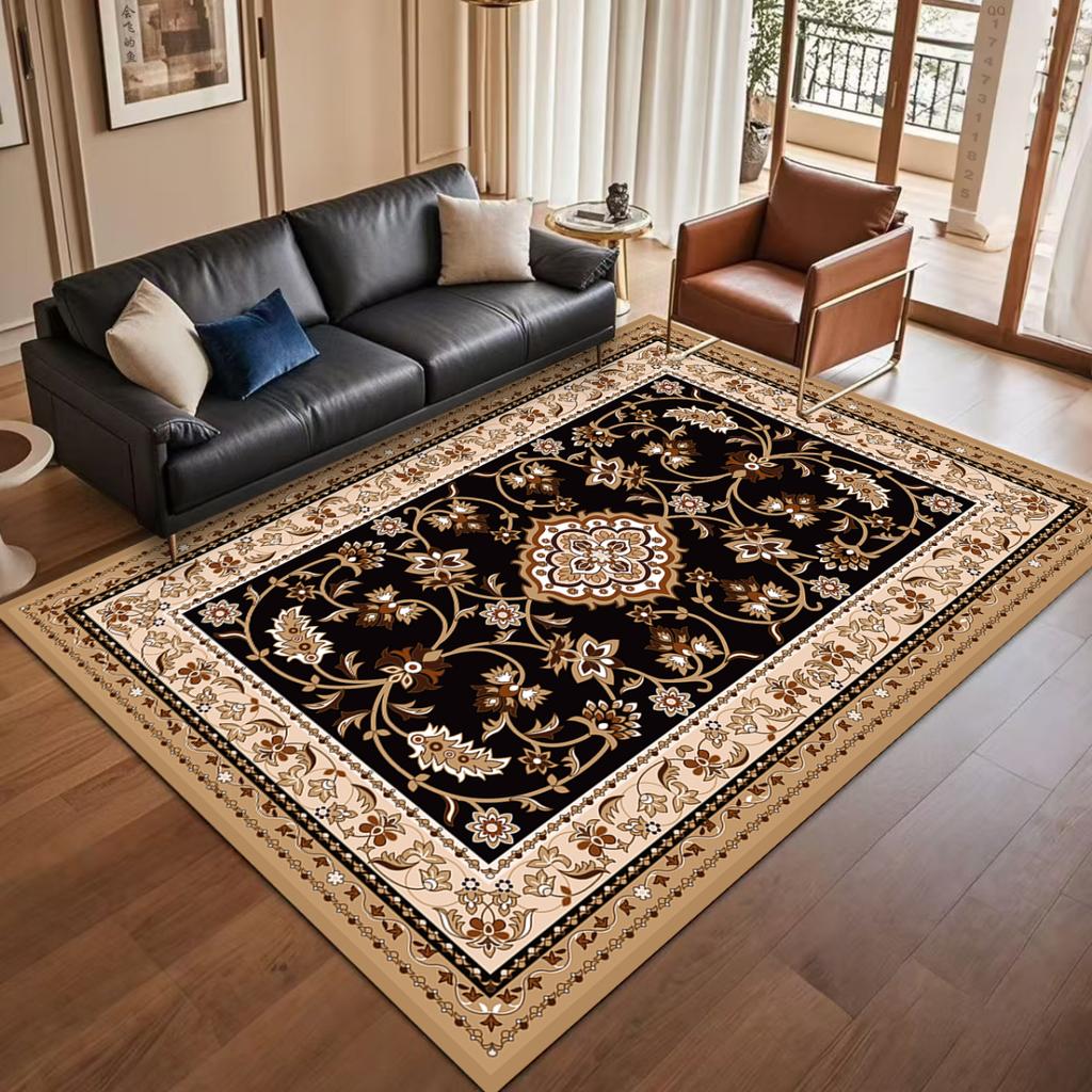 Modern Light Luxury Decoration Home Carpet Living Room Plant Pattern Non-slip Room Decor Rug Soft Easy Clean Entrance Door Mat