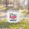 Best Teacher in The World Spanish Printed Mug Creative Coffee Cups Drinks Enamel Cup Vintage Handle Drinkware Gifts for Teacher
