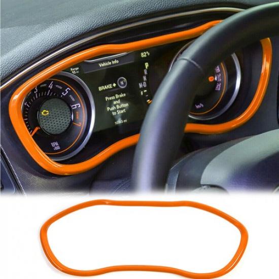 Orange truments Dashboard Panel Frame Cover Trim for Dodge Challenger 2015+