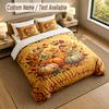 Autumn Harvest Theme Personalized 3Pcs Bedding Set Custom Text & Name 1 Sheet 2 Pillowcases Household Bedding 1pc
