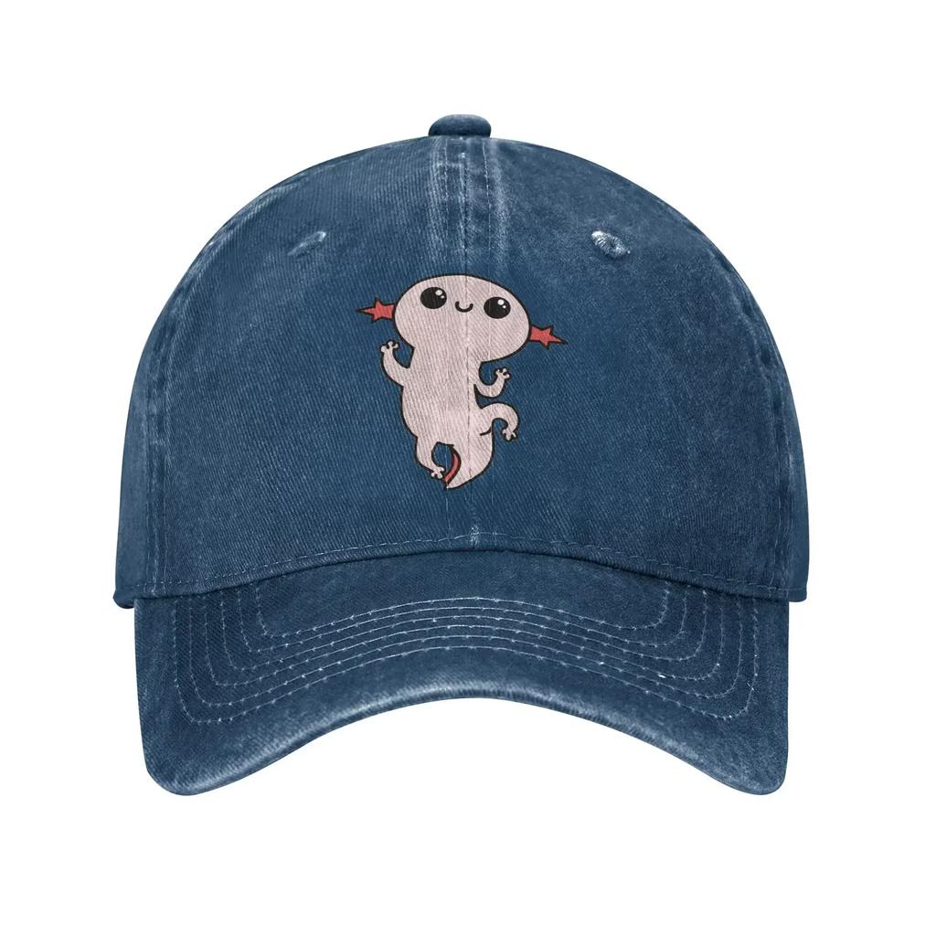 Vintage Cartoon Axolotl Baseball Caps Unisex Style Distressed Cotton Snapback Hat  Outdoor Summer  Unstructured Soft Hats Cap