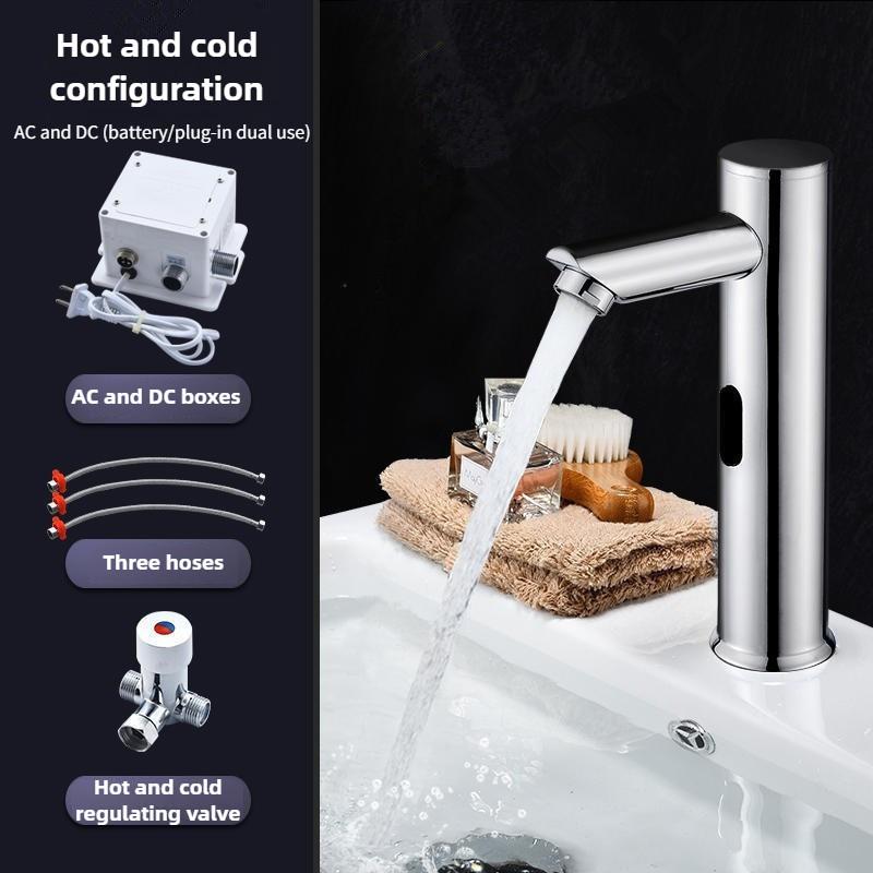 304 Stainless Steel Infrared Intelligent Sensing Faucet Household Bathroom Basin Automatic Hand Washing Device