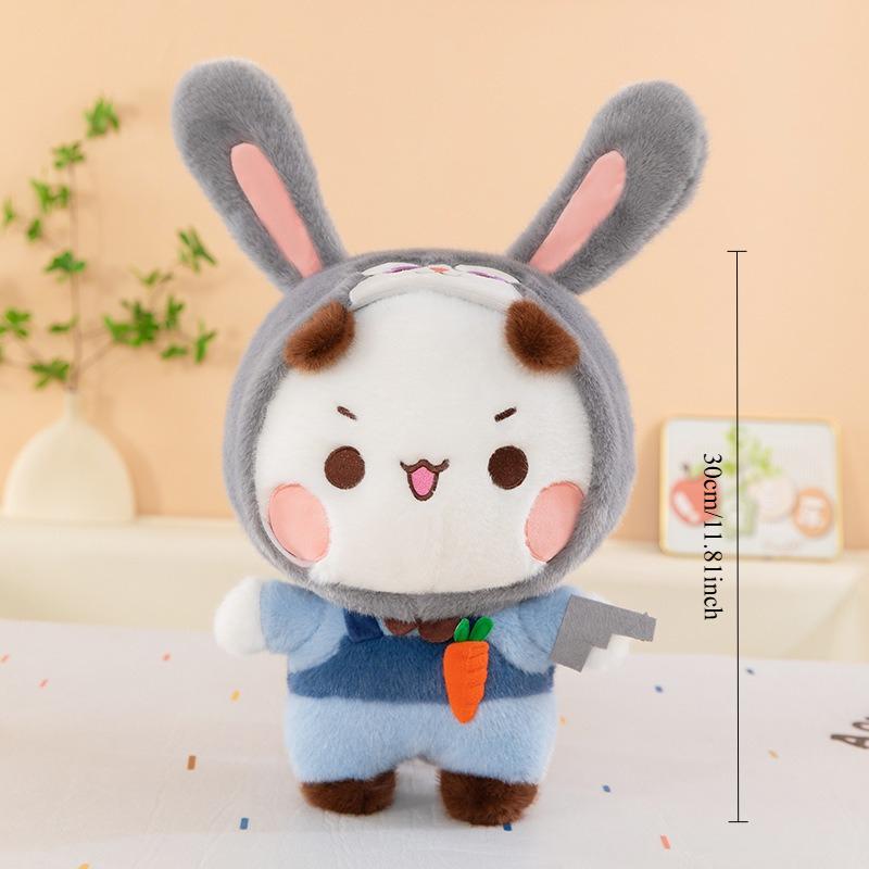 

Cute Anime Bubu Dudu Plush Toy—Dressed in Rabbit and Fox Costumes Kawaii Stuffed Animal Couple Doll for Friends Gift Room Decor