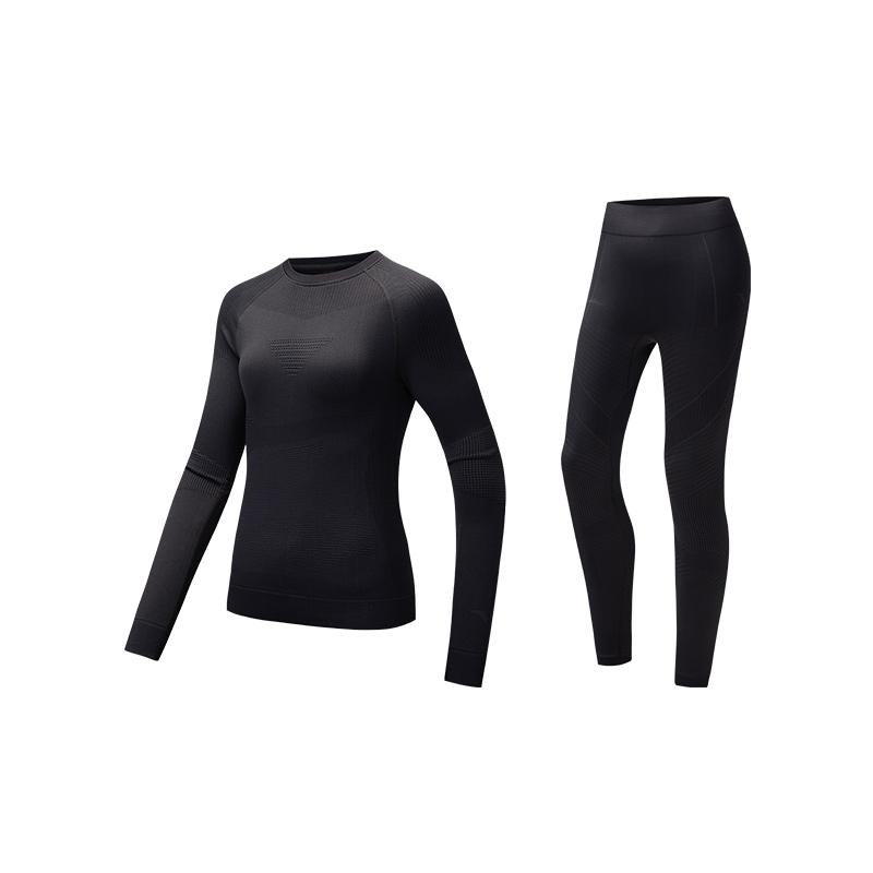 

Anta Training Series Solid Color Comfortable Sports Leisure Suit Women suits Black 962517205-5 XS