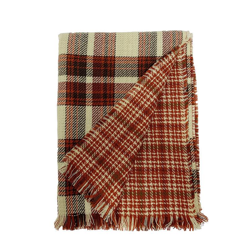 Double-sided plaid scarf women's autumn and winter British style classic plaid ins versatile long thickened warm shawl men