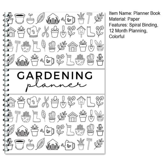 Planner Logbook 12-Month Plant Care/Gardening/Cleaning Notebook Daily Weekly Monthly Schedule Organizer