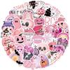 50-Piece Pink Halloween Series Graffiti Stickers - PVC Waterproof Decorative Decals for Phone Cases, Luggage & Notebooks