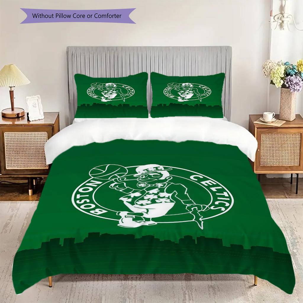 Biancheria da letto con spirito di squadra dei Boston Celtics(1 * copripiumino + 2 * federa, senza nucleo)Regalo di compleanno di Natale Copripiumino e federa