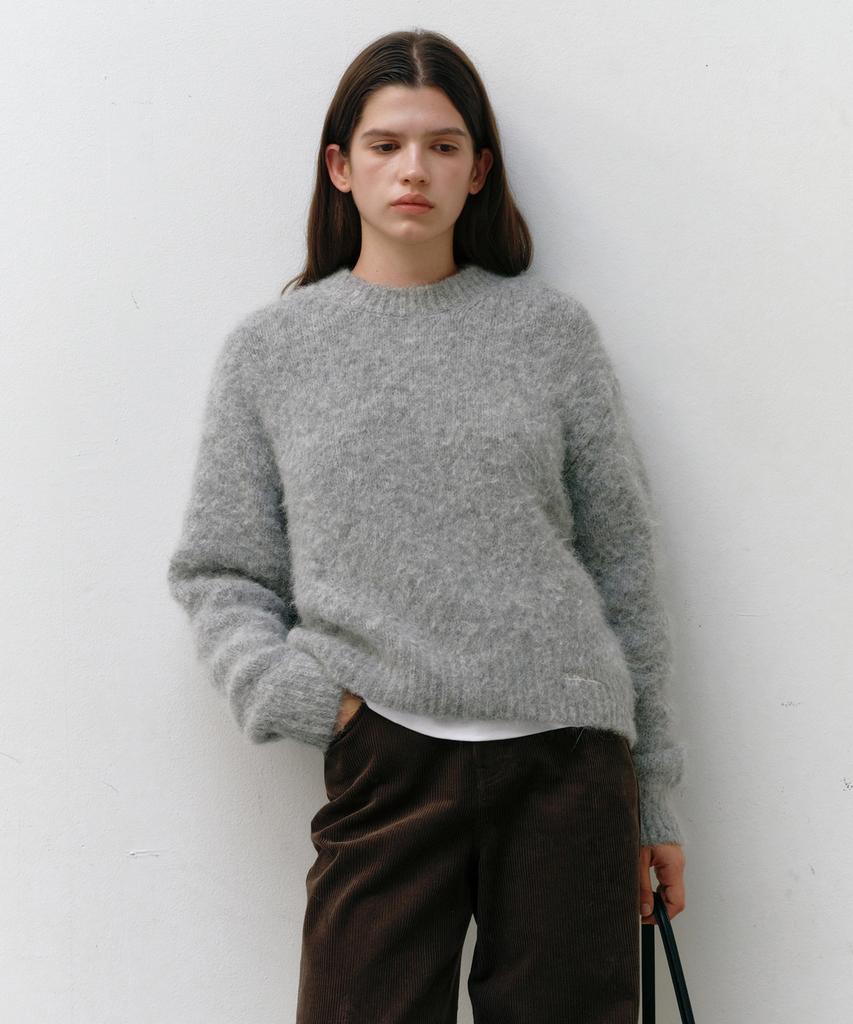 OSTKAKA Hairy Alpaca Pullover Melange Gray