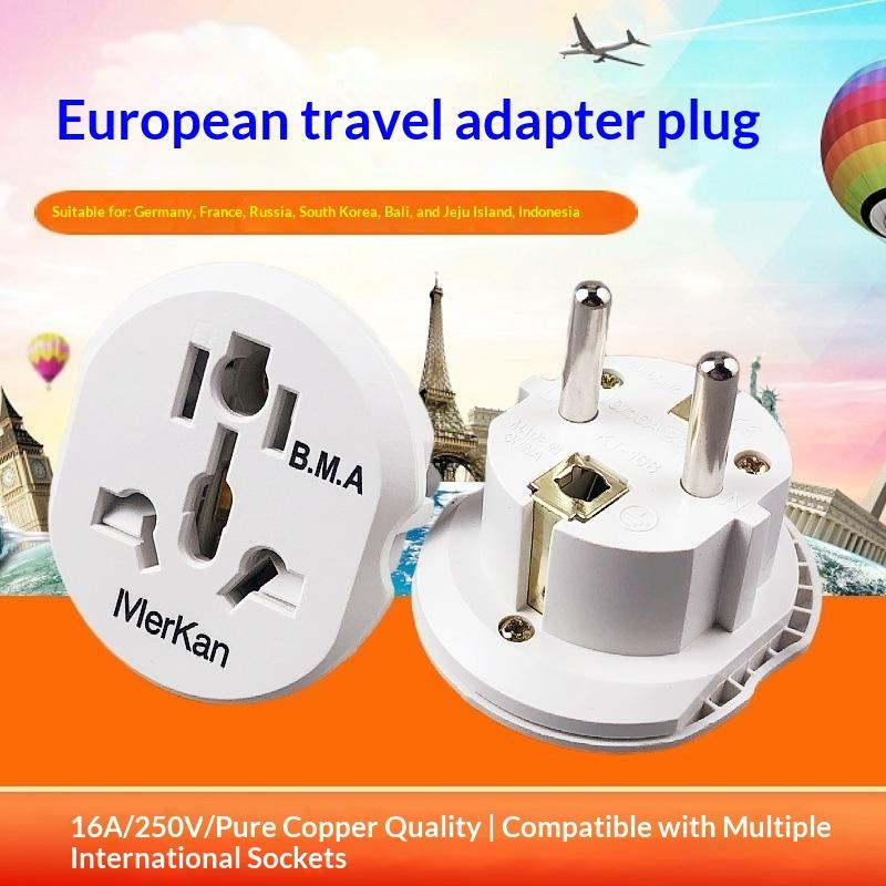 Easy To Carry Universal EU Travel Adapter 16A UK US AU To EU AC Power Plug Converter for Outdoor Travel