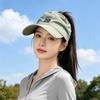 Women's Packable Open-Top Sun Hat Cap, Breathable Nylon Ponytail Style with Front Bill for Hiking and Holiday Travel