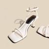 White Thick-heeled High-heeled Shoes for Women's New Square Head with Sandals for Women's Summer Wear