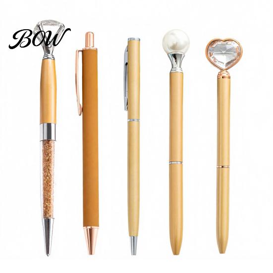 Sturdy Pocket Clip Pen 5PCS Metal Diamond Ballpoint Pens, with Sparkling Rhinestone Decor, Luxury Glitter Writing Smooth Press Mechanism Pen, for Kids