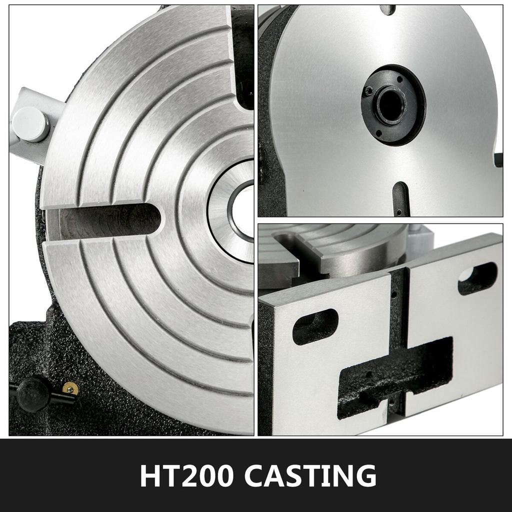 Rotary Table 8" Vertical & Horizontal Rotary Table, 8Inch Horizontal Vertical HV8 Precision 3MT Milling Drilling Machine Vernier Reading Milling