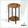 Round Nightstand Dark Brown Cabinet 45X45X62 And Handle