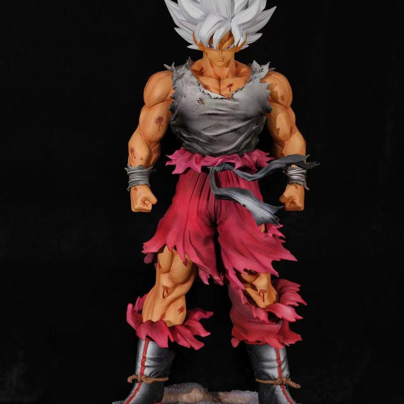 28cm Gk Dragon Ball Action Figure Son Goku Ys Statue Weekly Color White Hair Super Saiyan Model Desktop Ornament Collection Gift