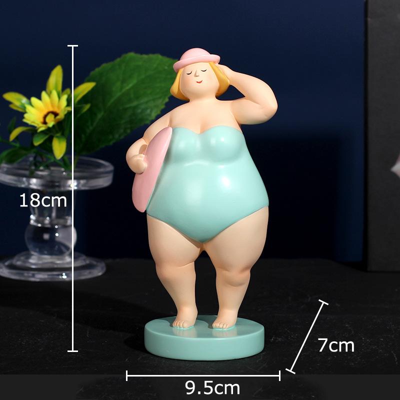 Beach Travel Swimsuit Women Figures Statue Desk Decoration Ornaments Creative Character Resins Sculpture Room Aesthetic Decor