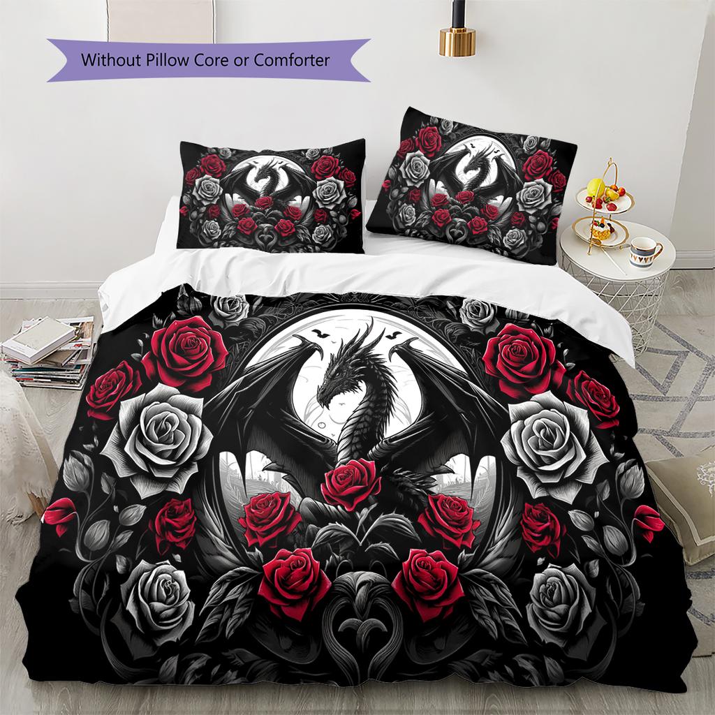 Set Copripiumino Trapuntato con Fantasia Cartone Animato Federa Decorazione per la Casa Regalo di Compleanno (1 * copripiumino + 2 * federa, senza nucleo)