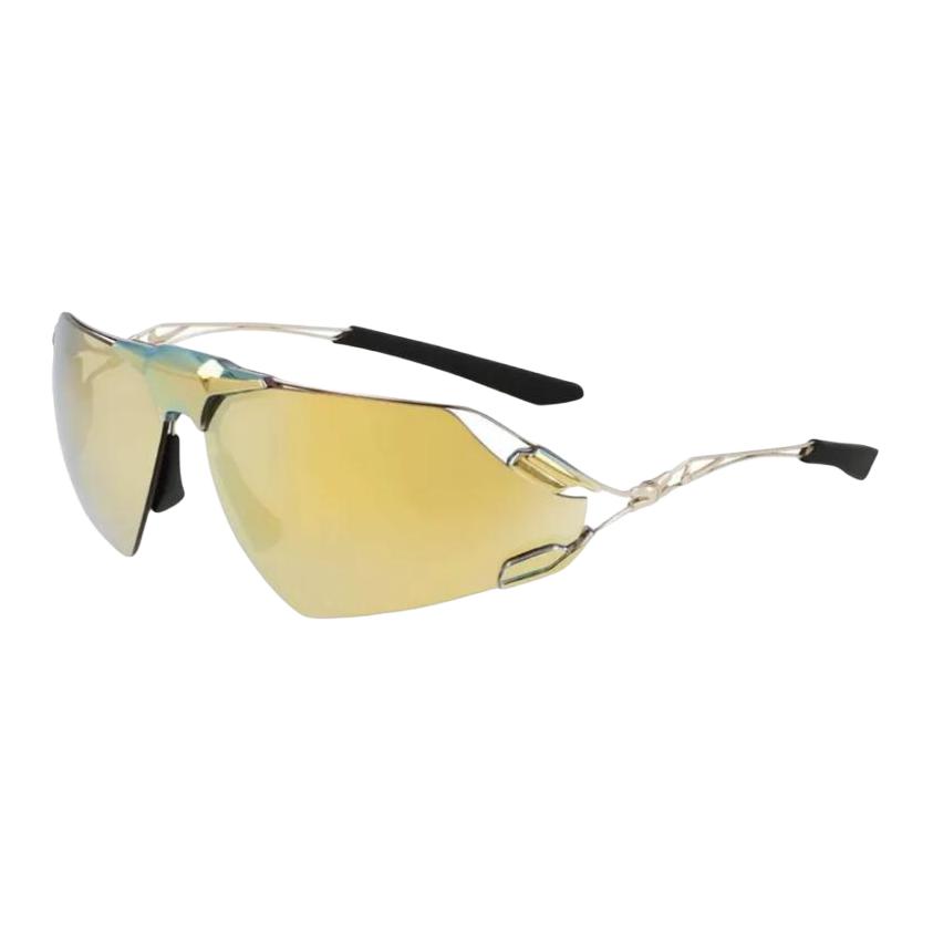 Nike Half Frame Design Irregular Shape Sunglasses Men sunglasses Gold EV24030 76,Gold