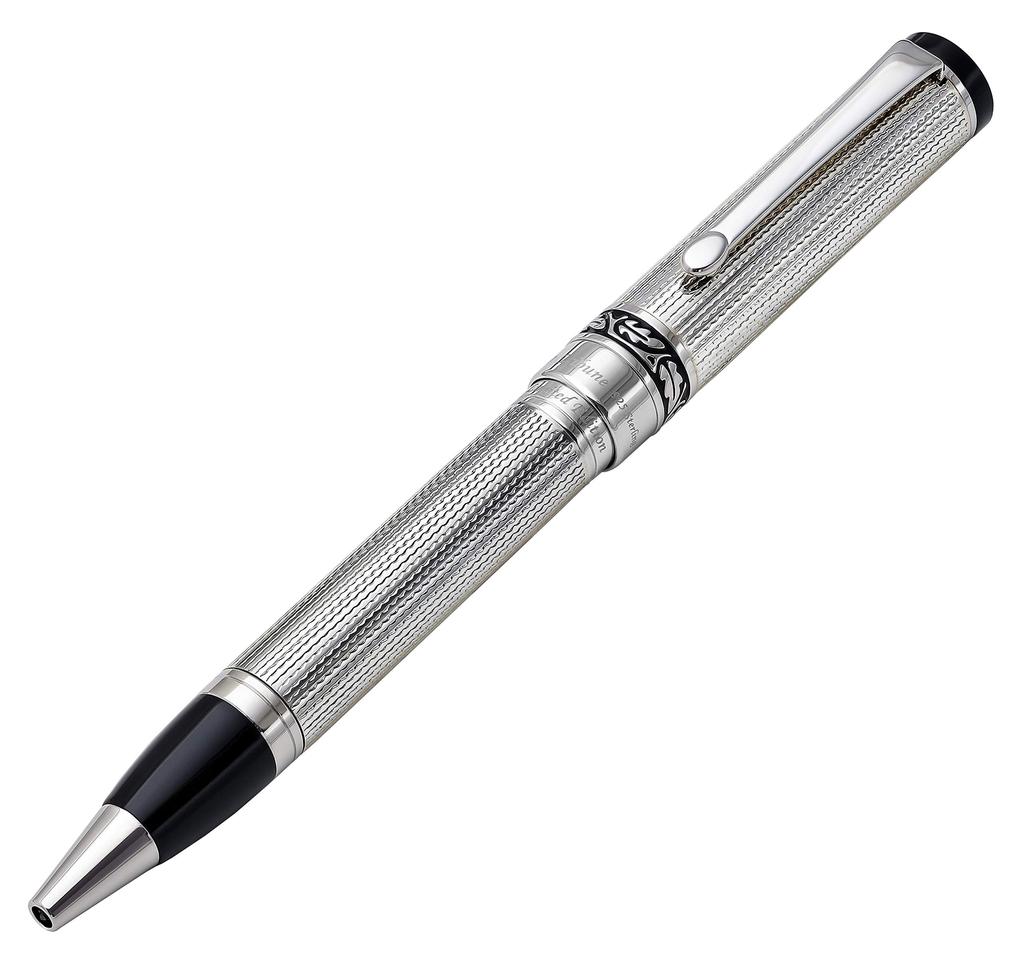 Xezo Tribune Solid Sterling Silver 925 Diamond Cut Numbered Serialized Ballpoint Limited to 300 No two pens are Pen. pieces. alike.