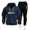 Herbst und Winter Herren Pullover Hoodie und Hose Zweiteiliges Set, Outdoor Jogging Reißverschluss Herren Sportbekleidung Set