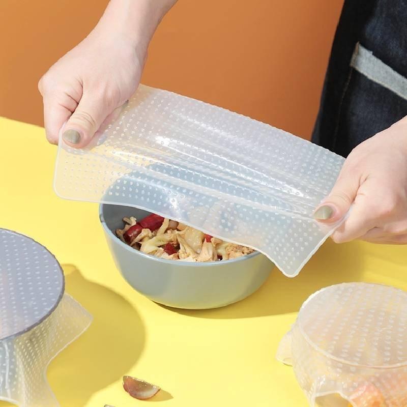 Transparent Silicone Reusable Food Wrap Versatile Microwave Bowl Lid Kitchen Cover