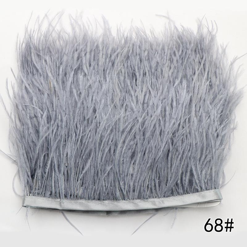 2M Ostrich Feather Cloth Edge 8-10 Cm Cuffs Clothing Skirt Decorative Accessories Color Ostrich Feather Cloth With Feathers