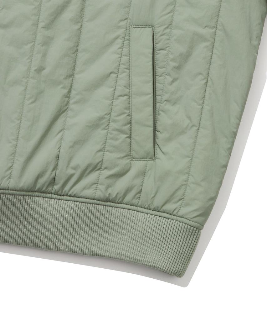 COVERNAT Quilted Half Zip Oversized Sweatshirt Light Khaki
