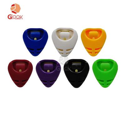 Porta plettri per chitarra adesivo multicolore e clip per borsa