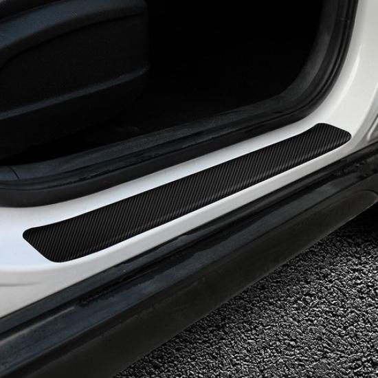 3D Carbon Fiber Protector Sticker Car Door Plate Sill Scuff Cover Anti-Scratch