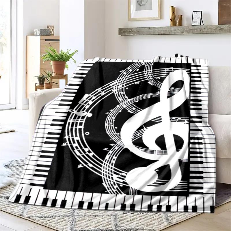 1PC Musical Symbols Music Printed Blanket, All Season Lightweight Home Office Outdoor Nap Multifunctional Blanket A19