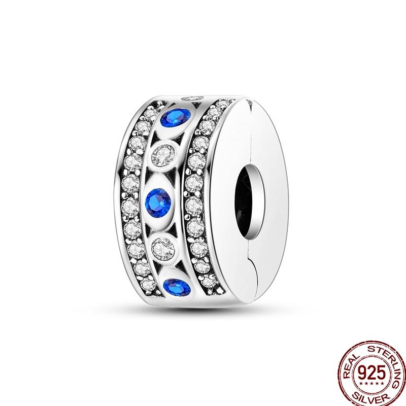 Genuine Copper Clasp Closure Cz Pave Clip Charms Daisy Bead Stopper Safety Chain Accessory Fit 3Mm Bangle Bracelet Fine Jewelry Clip