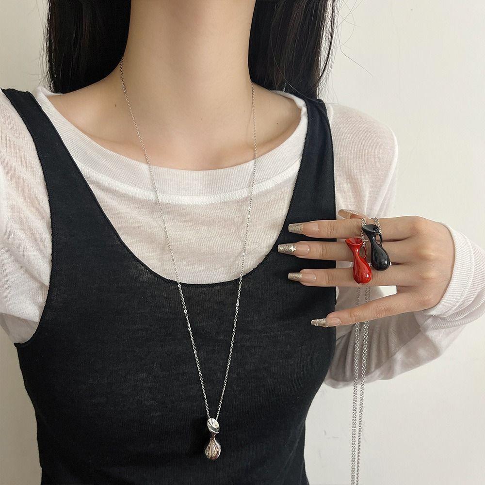 Jewelry Accessories Water Bottle Necklace Silver Color Sweater Chain Accessories