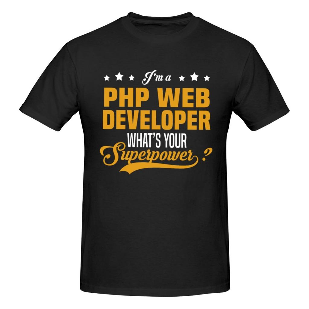 Unisex PHP Web Developer T Shirt Streetwear Big Size Cotton Crewneck Sleeve Custom Unisex Tshirt