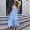 European and American Women's Clothing 2026 Summer New Vacation Style V-neck Suspender Ruffle Edge Waist Backless Dress Women