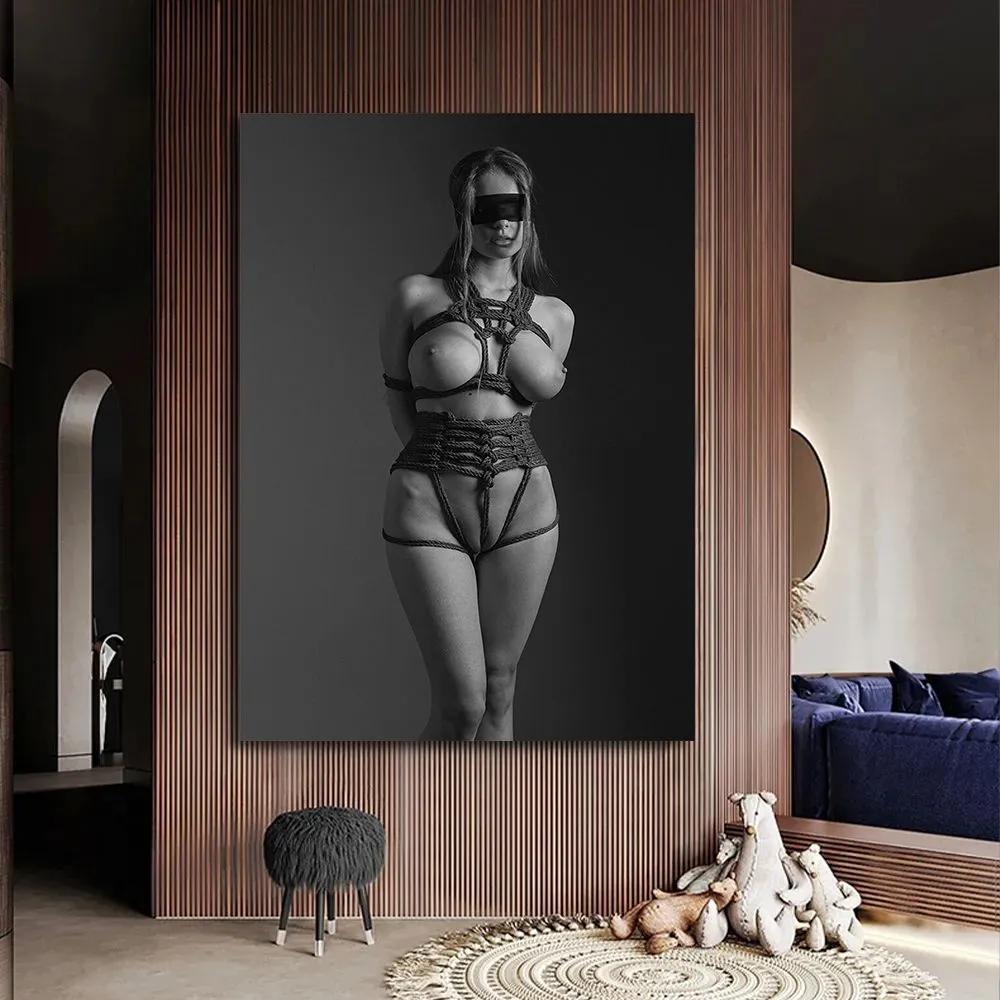 20x30cm Metal Poster Erotica Nude Sex BDSM Shibari Art