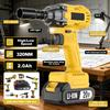 Lithium Ion 20V Heavy Duty Brushless Cordless Impact Wrench 320Nm 500W 1/2 Inch Drive Industrial DIY Use with 2.0Ah Battery