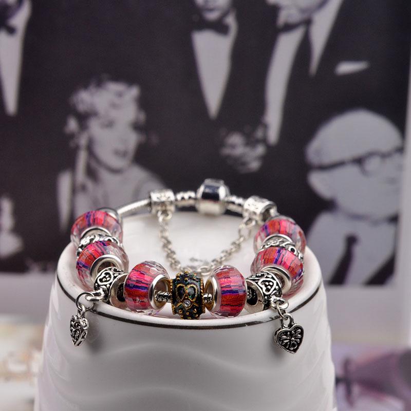 SCIONE DIY Náramek Korálkový náramek s velkým otvorem s glazovanými korálky