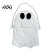 Decorative Holiday Tote Halloween Ghost Candy Bag for Kids Cute Fabric Treat or Trick Multipurpose Toy Storage with Handle Spooky Snack Goodie Bags