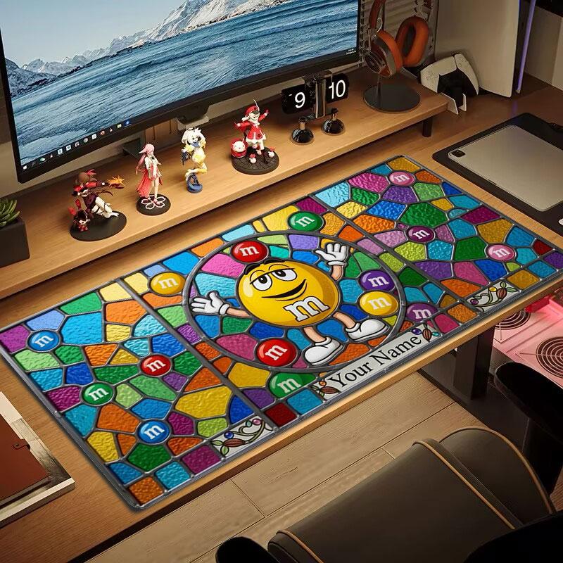 M&M's Custom Name Large Size Mouse Pad Large Gaming Table Cushion Non-slip Laptop Tablet Big Mousepad XXL Mat Mini PC Playmat With Lock edge