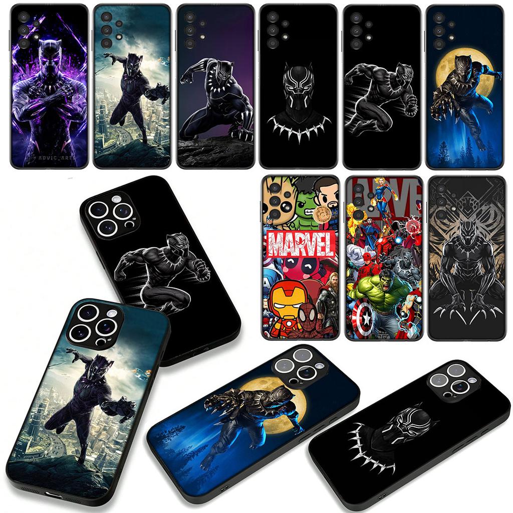 Black Marvel Panther Cover Phone Case for OPPO A18 A16 A17 A38 A54 A40 A60 A80 A78 A79 A57 A55 A96 A15 A53