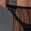 Women Retro Striped Jacquard Fishnet Black Pantyhose Sexy Elastic Hollow Out Nylon Tights Vintage Style