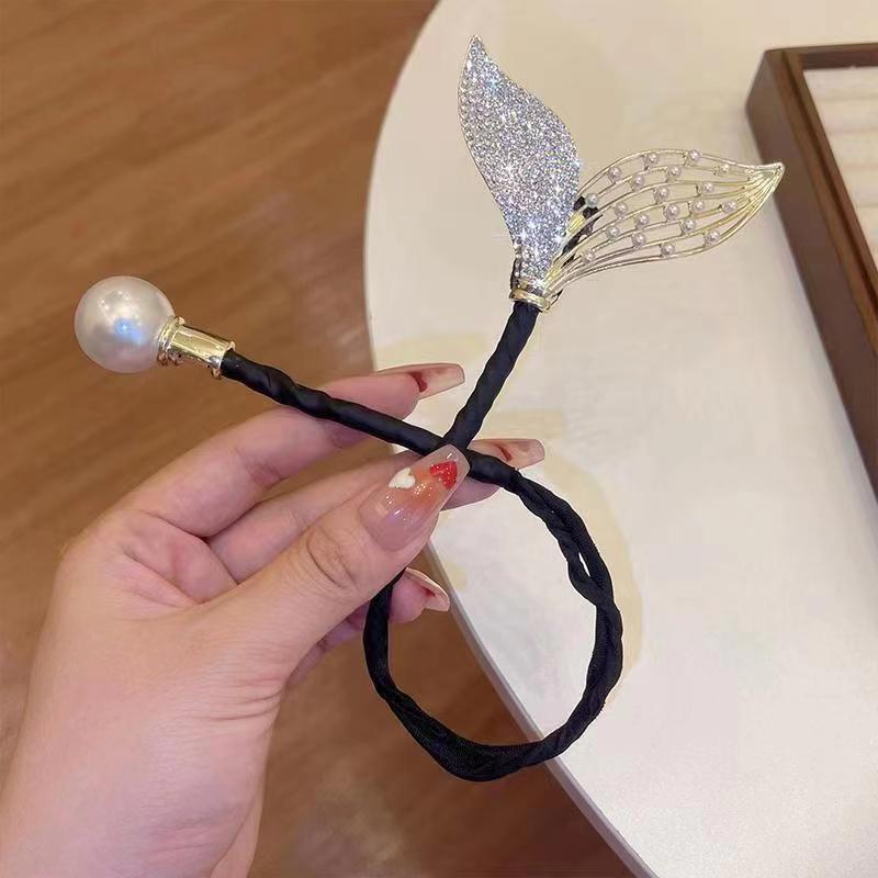Korean Hair Curler Styling Accessories Women'S Elegant Fishtail Pearl  Hairpin Bun Maker Hair Twister Hairgrip Bun Maker