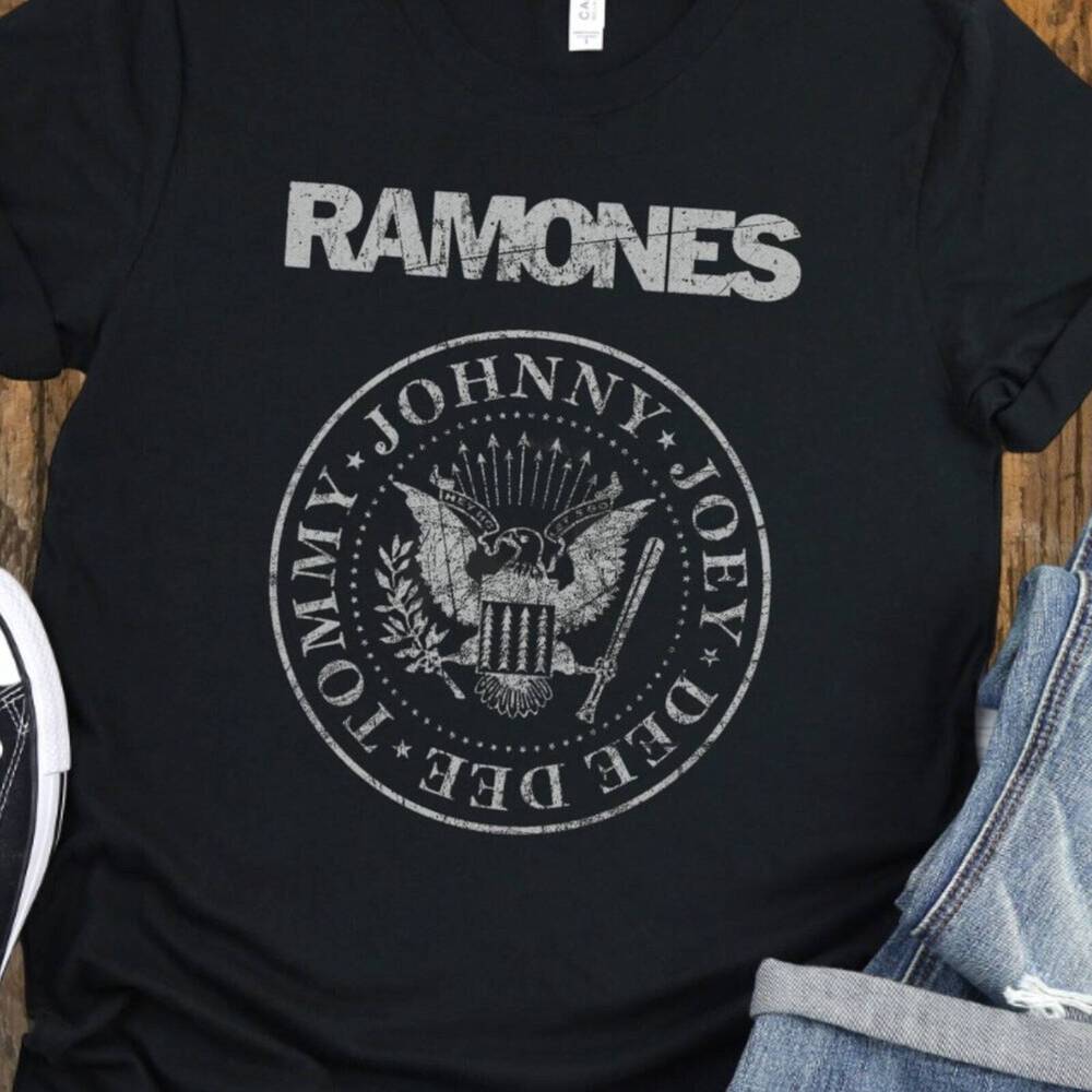 Футболка с логотипом RAMONES Рубашка Футболка Футболка группы Винтажная Эстетика Потертая Унисекс Футболка XXXXL